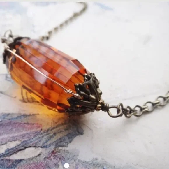 Handcrufted designers Madeira Citrine necklace - Picture 3 of 3